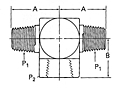 2256 External Pipe X Internal Pipe Tee